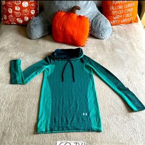 SOLD!!! Under Armour Vanish Seamless Long Sleeve Funnel Neck Top Green/ Black